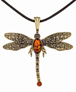 Dragonfly pendant with rhinestone 12D1X8