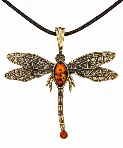 Dragonfly pendant with rhinestone 12D1X8
