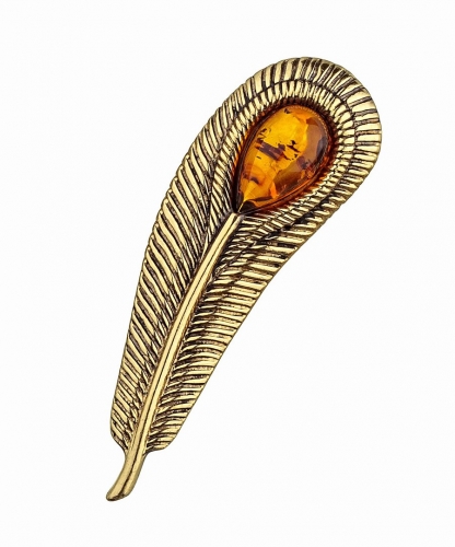 Brooch Peacock Feather L8J1BZ