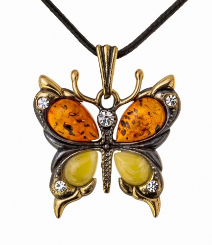 Butterfly pendant with rhinestones-2 H1GAGI