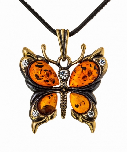 Butterfly pendant with rhinestones-2 H1GAGI