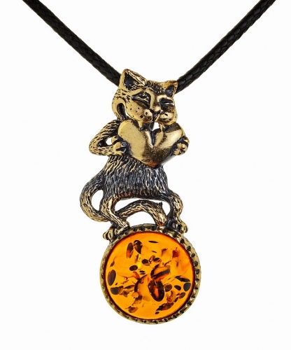 Pendant Cat with a heart on a ball 2J3YL1