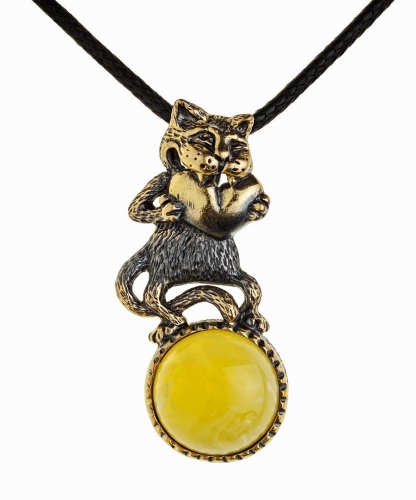 Pendant Cat with a heart on a ball 2J3YL1