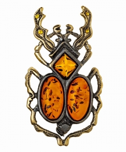 Brooch Goliath beetle with rhinestones SKPHKM