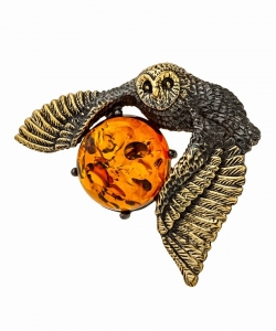 Brooch Owl Flying F0R1NE