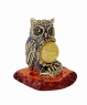 Bird Owl on a stump with a ball CL5R6O