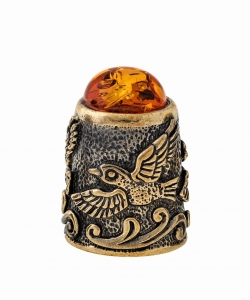 Birds' thimble with cabochon H84L0M