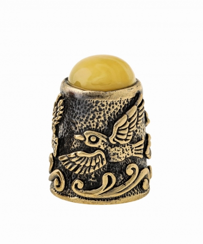 Birds' thimble with cabochon H84L0M