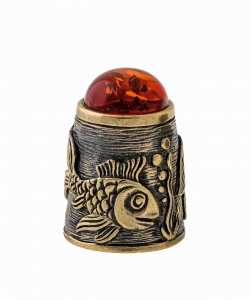 Fish thimble with cabochon IP8F6B