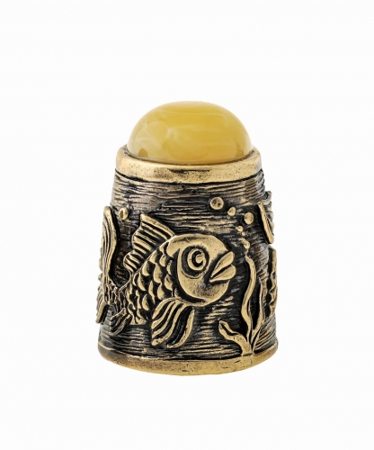 Fish thimble with cabochon IP8F6B