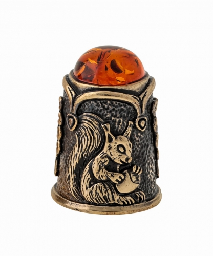 Squirrel thimble with nuts and cabochon SP9MZQ