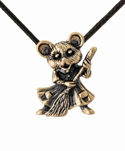 Pendant Mouse with a broom 4STY4L