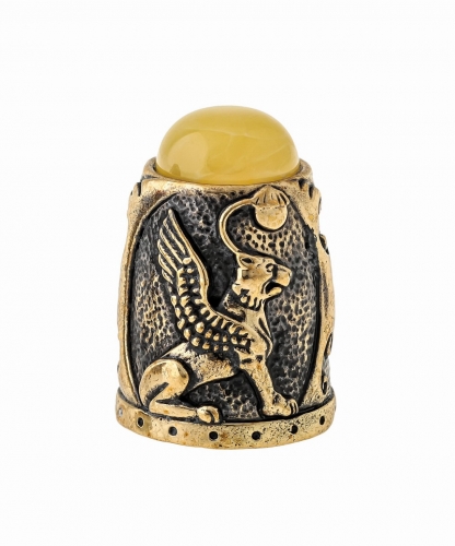 Egyptian thimble with cabochon CZNDEA