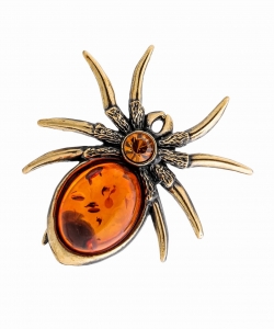 Spider brooch with rhinestone TOACH1