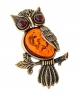 Brooch Owl on a branch Night 1C66ST