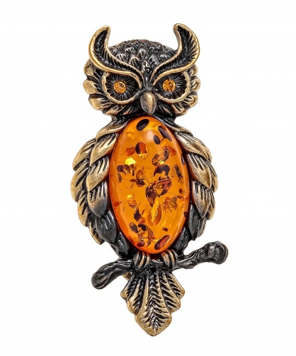 Brooch Owl on a branch EOFPLQ