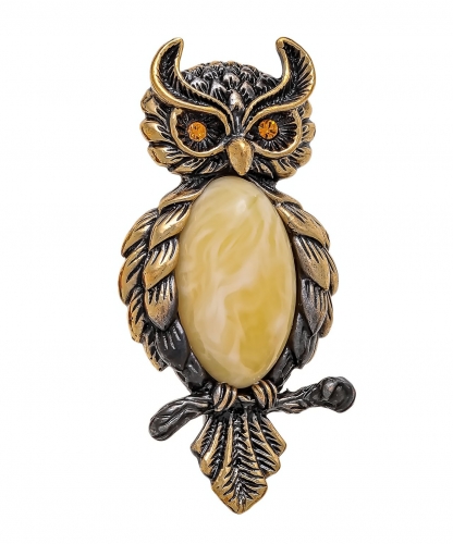 Brooch Owl on a branch EOFPLQ