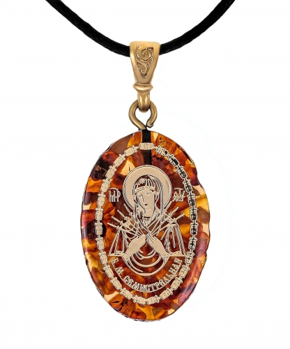 Pendant Icon of the Mother of God Seven Shots KT1B46