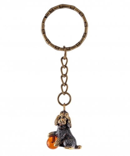 Keychain Dog Poodle with ball X7BUZ4