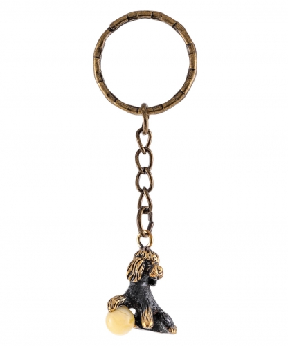 Keychain Dog Poodle with ball X7BUZ4