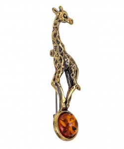 Brooch Giraffe on a ball Q7473B