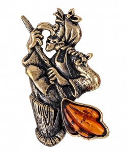 Baba Yaga brooch in mortar G0CB0D