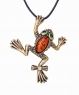 Frog pendant with a bow on the foot 2CMVBU