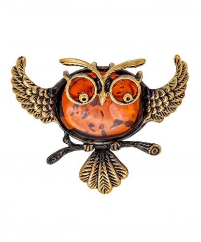 Brooch Owl Scientist 1KHOAL