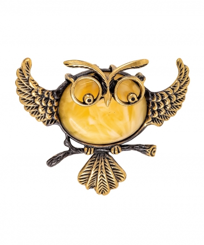 Brooch Owl Scientist 1KHOAL