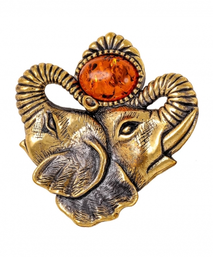 Brooch Elephants India SEY91U