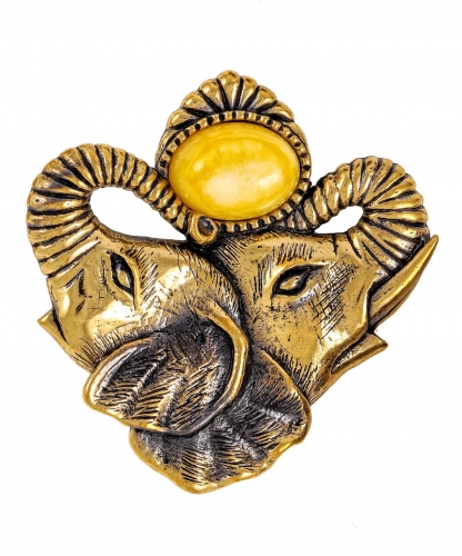 Brooch Elephants India SEY91U