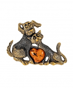 Cat and Dog Brooch M1BC5H