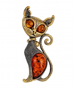 Cat brooch with collar XUERG3