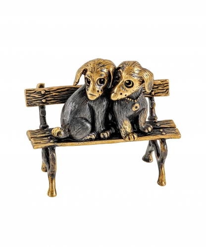 Dogs Puppies on a bench without stand 883UOL