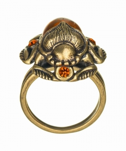 Ring Scarab beetle with rhinestones PV92XY