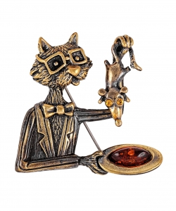 Brooch Cat Magician F8PPA5