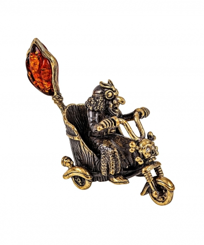 Baba Yaga on a Motorcycle without a stand V28QUH