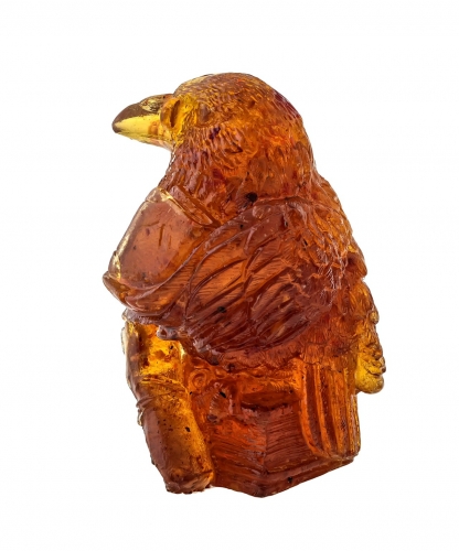 Bird Raven with pince-nez Amber DYTPKE