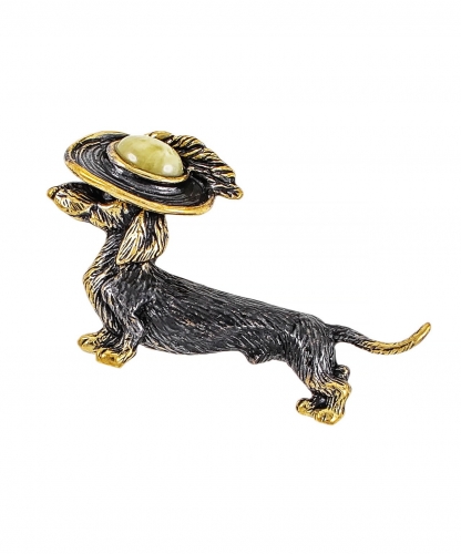 Brooch Dog Dachshund Musketeer S4632F