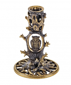 Owl candlestick in the forest without stand NRNSRJ