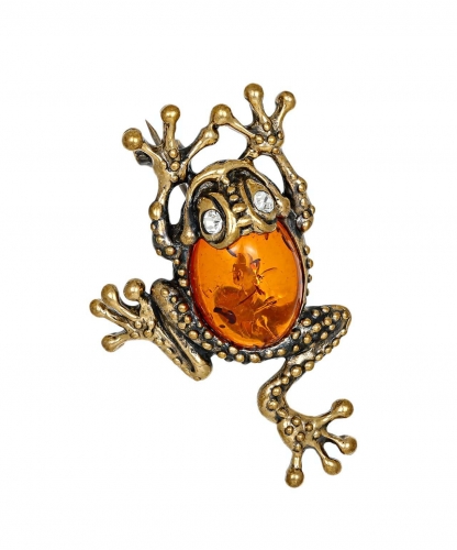 Brooch Frog with cabochon KCSUXB