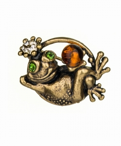 Brooch Frog with circle ball DERZGU