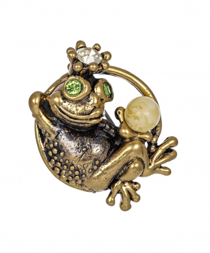 Brooch Frog with circle ball DERZGU