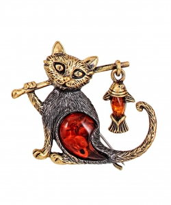 Brooch Cat fisherman NJEGBU