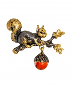 Brooch Squirrel on a branch Z8ESUS