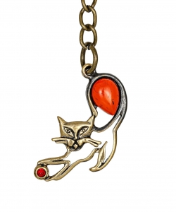 Keychain Cat with a ball SPW1PQ