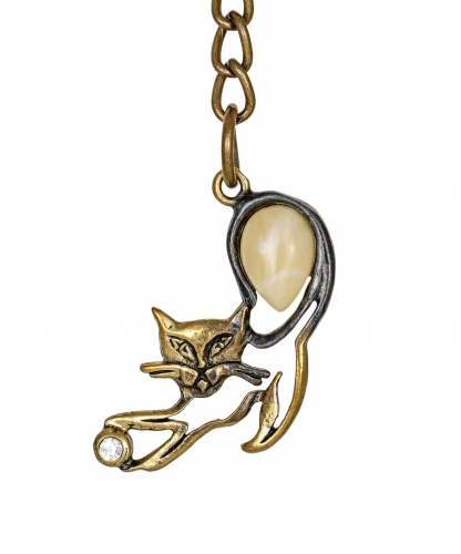 Keychain Cat with a ball SPW1PQ