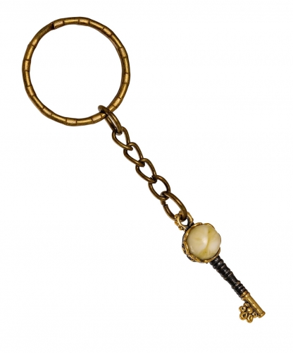 Keychain Golden key with rhinestones UPYQJW