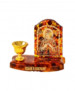 Candlestick with an icon of the arched Mother of God Seven Shots TQDIA7