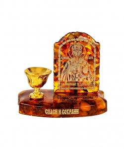 Candlestick with an arched icon of St. Nicholas the Wonderworker Q2EIAP